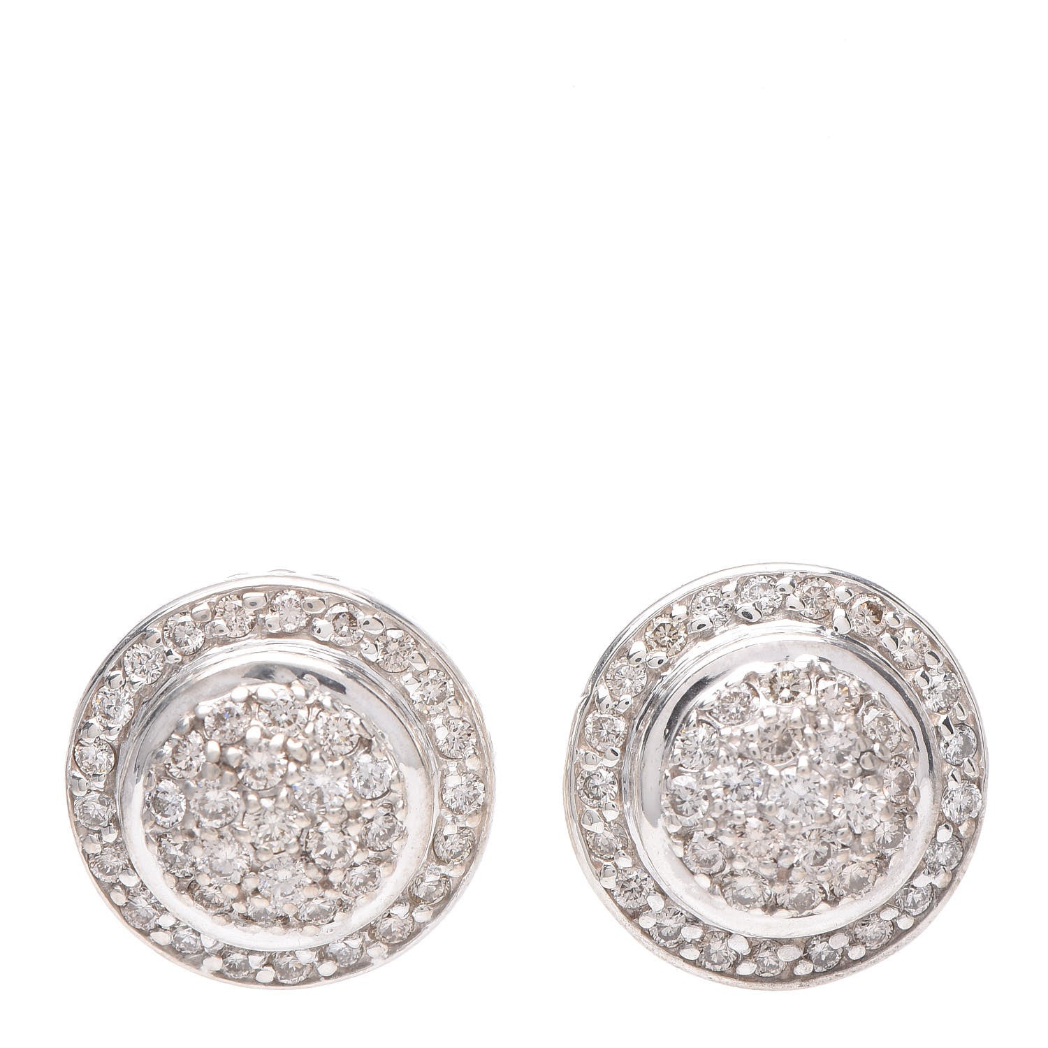 David Yurman Sterling Silver Pave Diamond 8mm Cerise Earrings 1 of 4