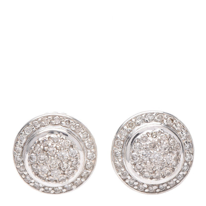 David Yurman Sterling Silver Pave Diamond 8mm Cerise Earrings 1 of 4