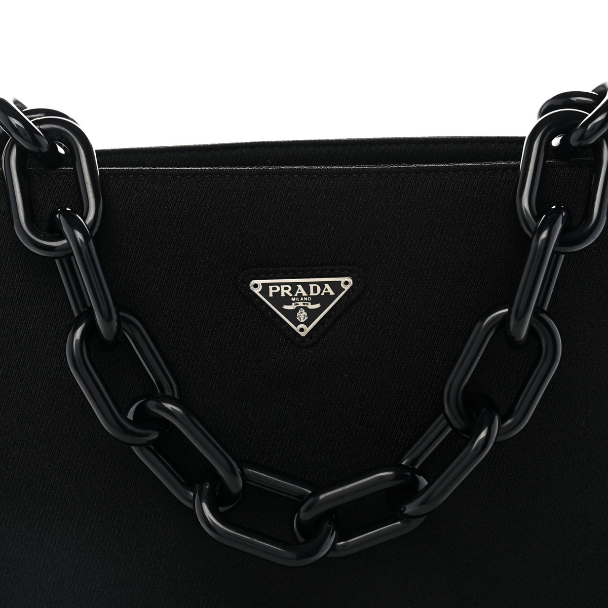 Prada Tessuto Nylon Swing Shoulder Tote Black 7 of 10