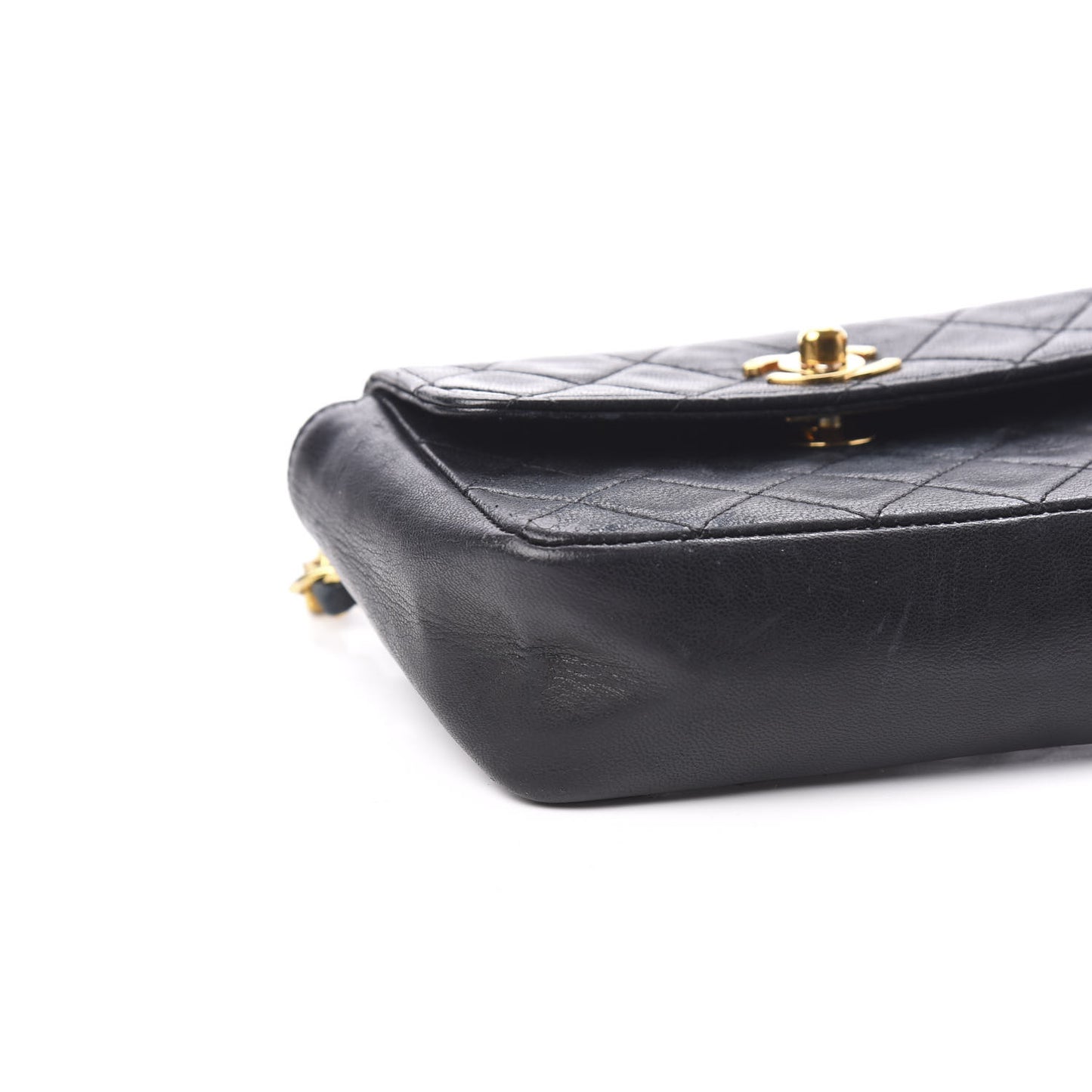 Lambskin Quilted Extra Mini Flap Black