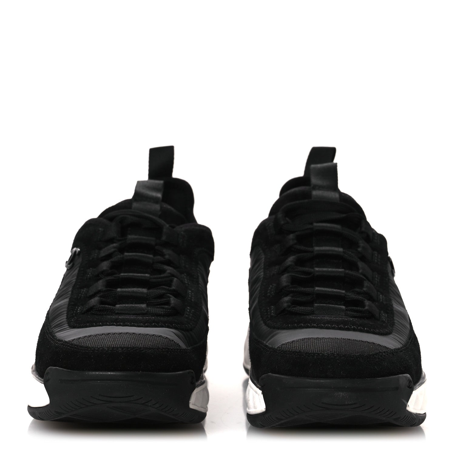 Chanel Velvet Calfskin Mixed Fibers CC Sneakers 37 Black 3 of 10