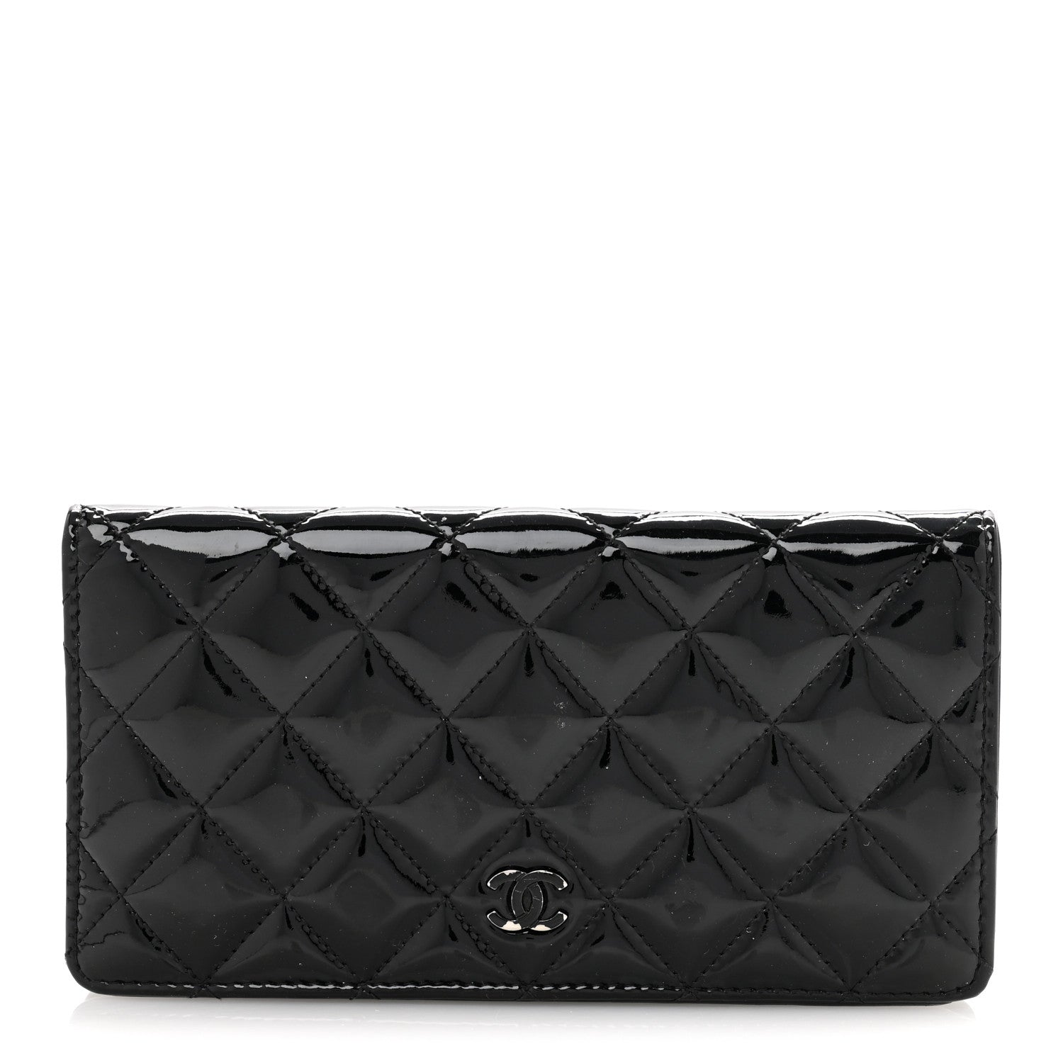Chanel Patent Calfskin Quilted Yen Wallet Black 1736046 – FASHIONPHILE