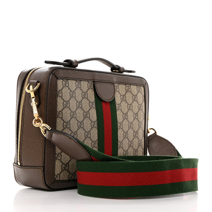 Gucci GG Supreme Monogram Web Small Ophidia Top Handle Shoulder Bag Brown 2 of 11
