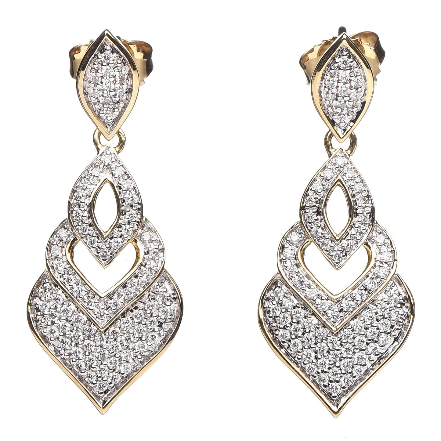18K Yellow Gold Diamond Legends Naga Drop Earrings