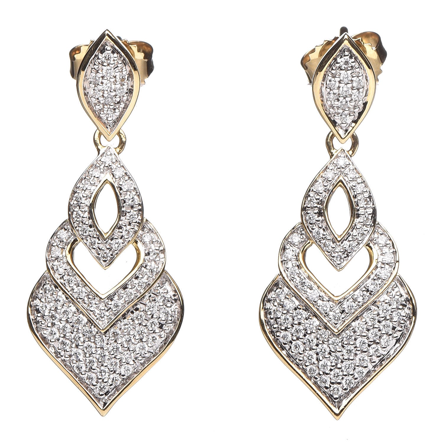 John Hardy 18K Yellow Gold Diamond Legends Naga Drop Earrings 1 of 4