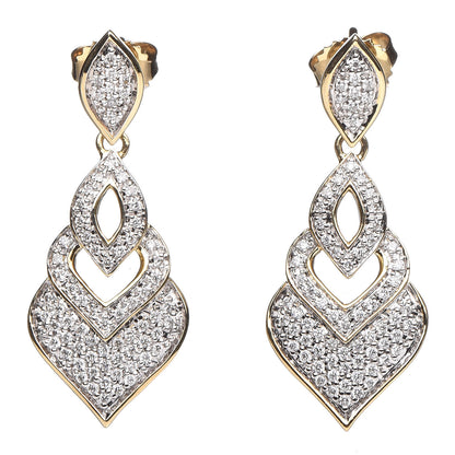 John Hardy 18K Yellow Gold Diamond Legends Naga Drop Earrings 1 of 4