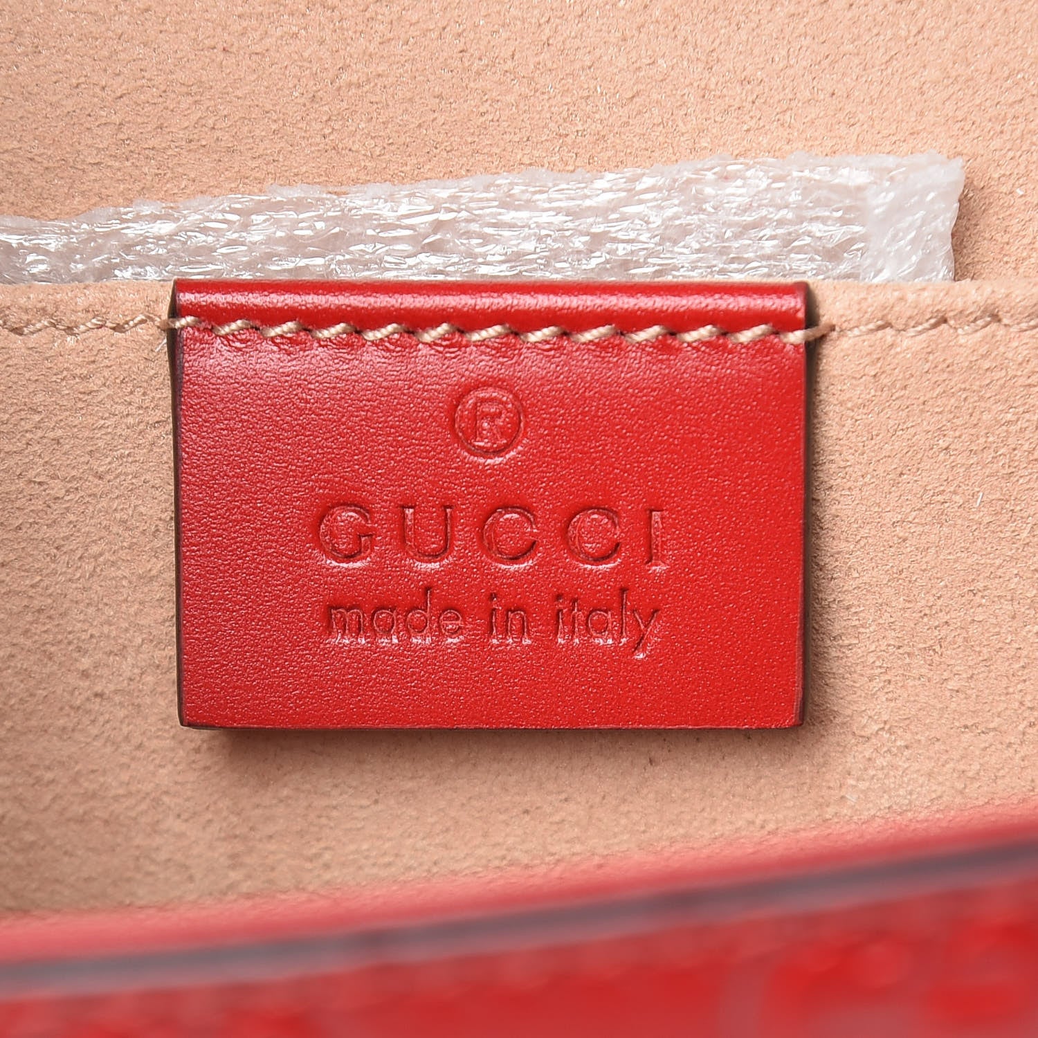 Gucci Guccissima Small Padlock Shoulder Bag Hibiscus Red 8 of 9