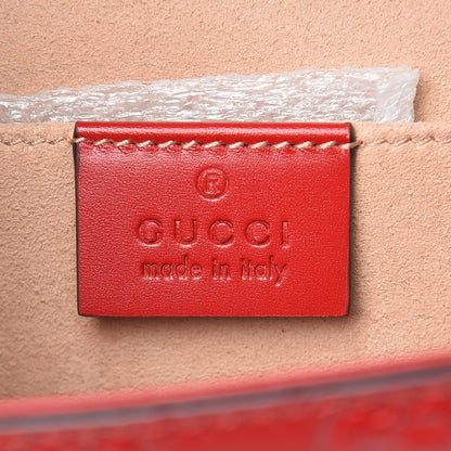 Gucci Guccissima Small Padlock Shoulder Bag Hibiscus Red 8 of 9