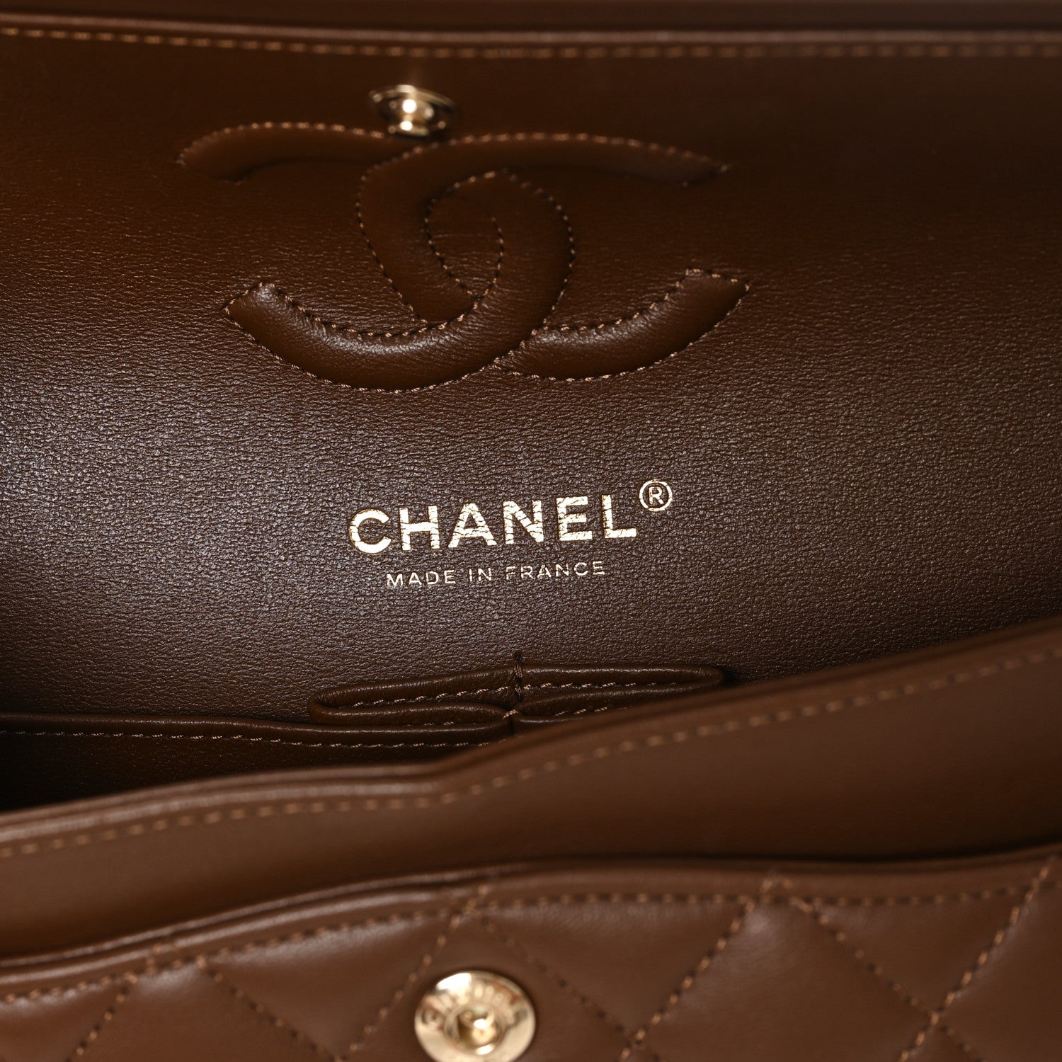 Chanel Lambskin Quilted Small Double Flap Dark Brown 5 of 10