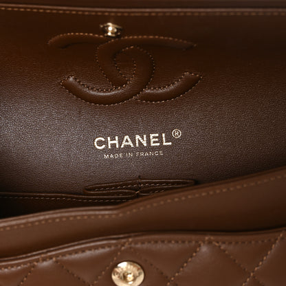 Chanel Lambskin Quilted Small Double Flap Dark Brown 5 of 10