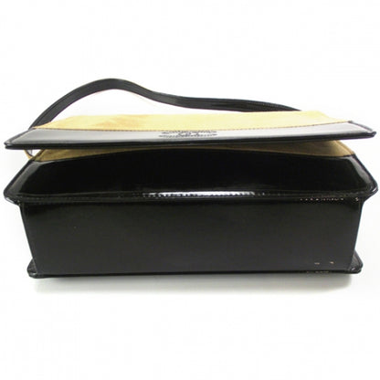 Chanel Suede Patent Shoulder Bag Beige Black 4 of 9
