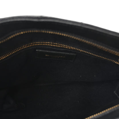 Saint Laurent Grain de Poudre Matelasse Chevron Medium Tribeca Shopping Bag Black 5 of 10