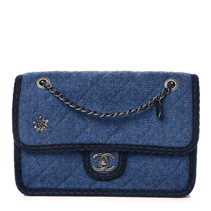Chanel Wool Quilted Medium Edelweiss Single Flap Blue 1 of 11