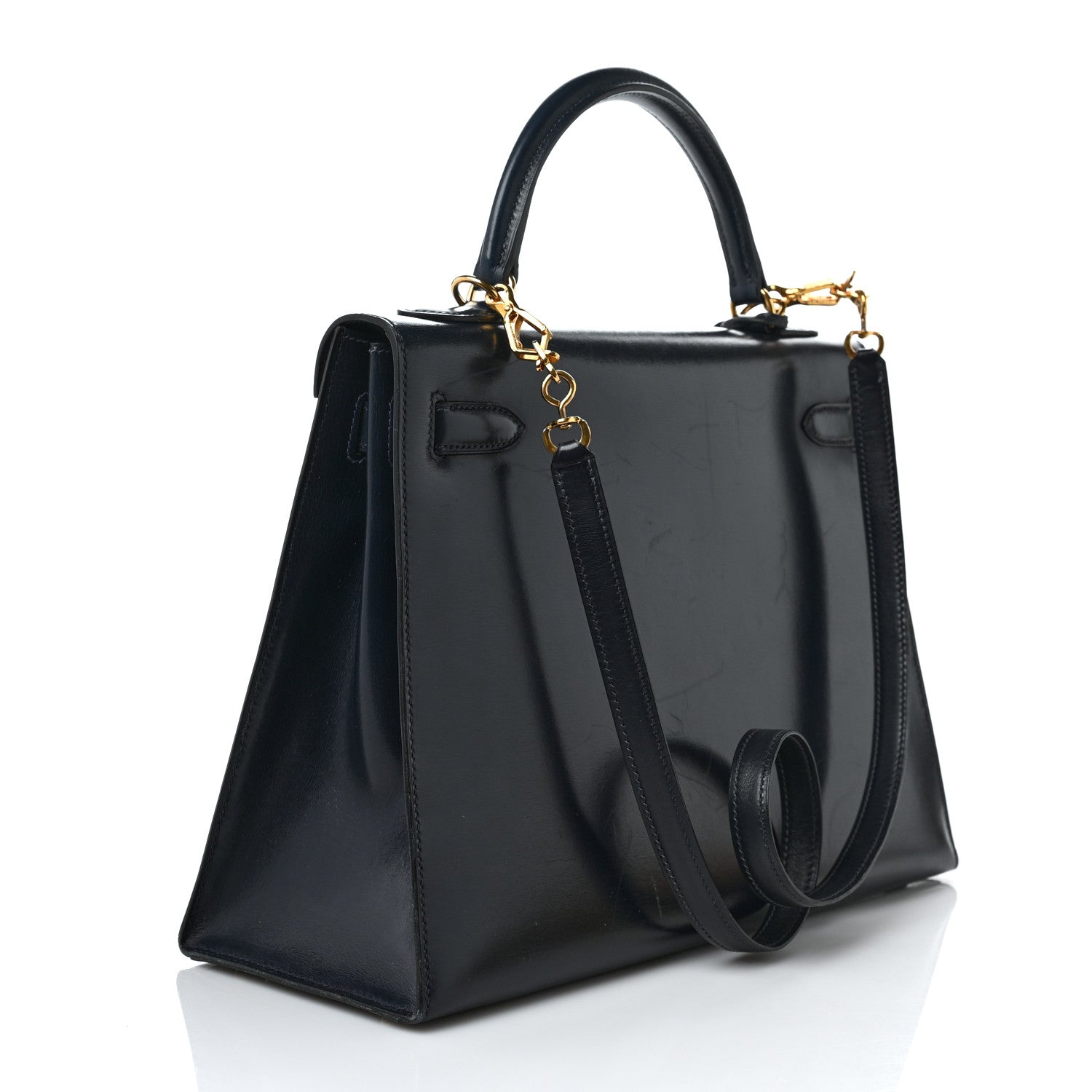 Hermes Box Kelly Sellier 32 Bleu Marine 3 of 12