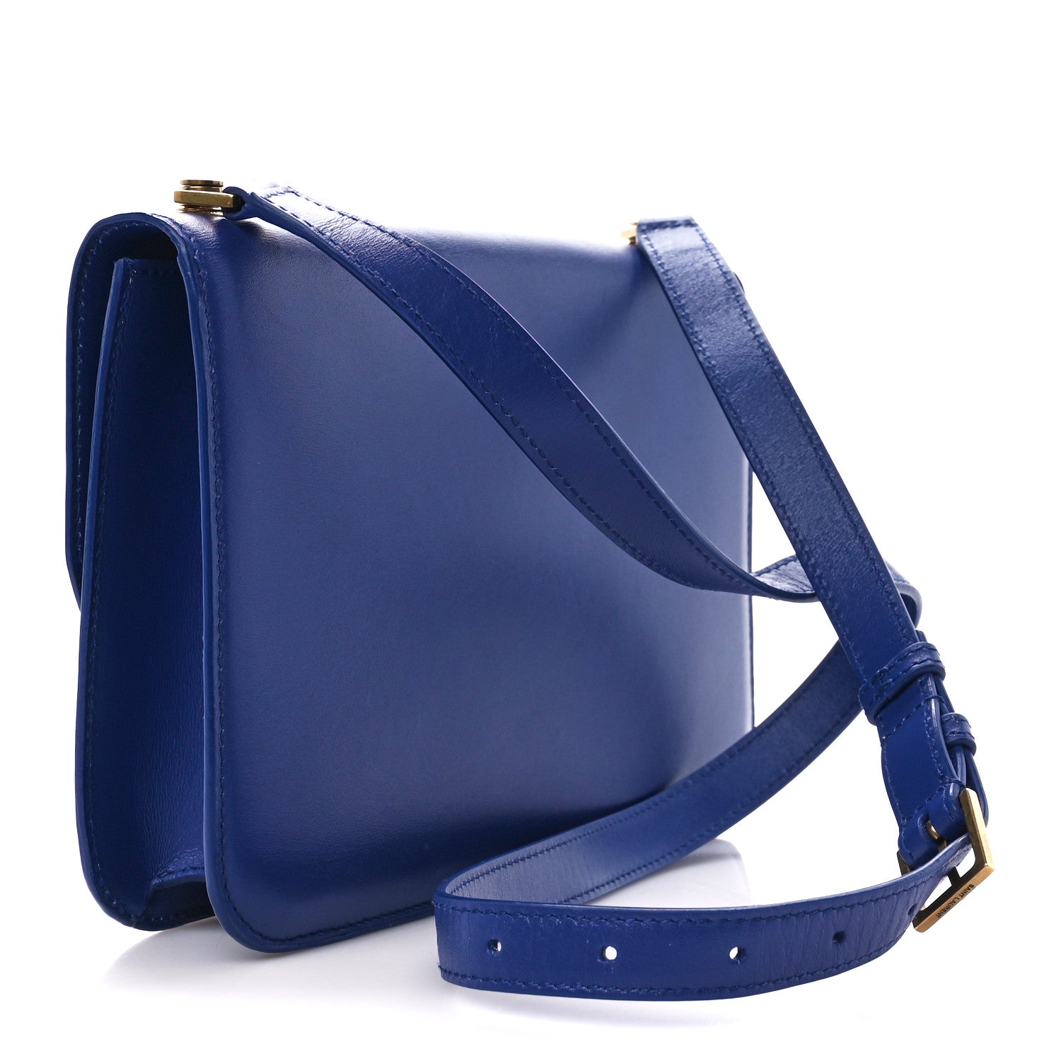 Saint Laurent Smooth Calfskin Carre Satchel Royal Blue 3 of 15