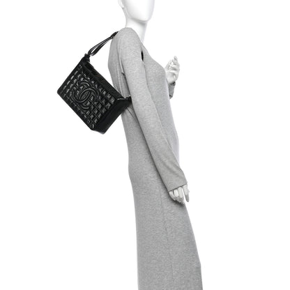 Chanel Patent Chocolate Bar Quilted Shoulder Bag Black 2 of 11