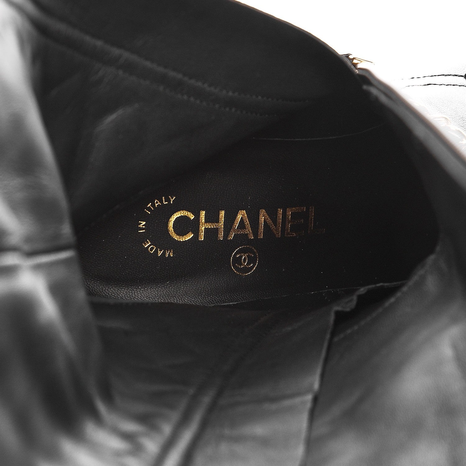 Chanel Lambskin Patent Calfskin Chained High Boots 37 Black 7 of 10
