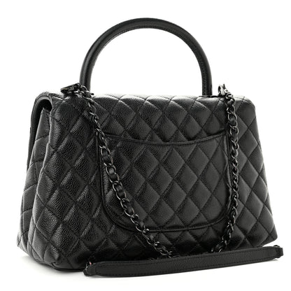Chanel Caviar Quilted Small Coco Handle Flap So Black 3 of 10