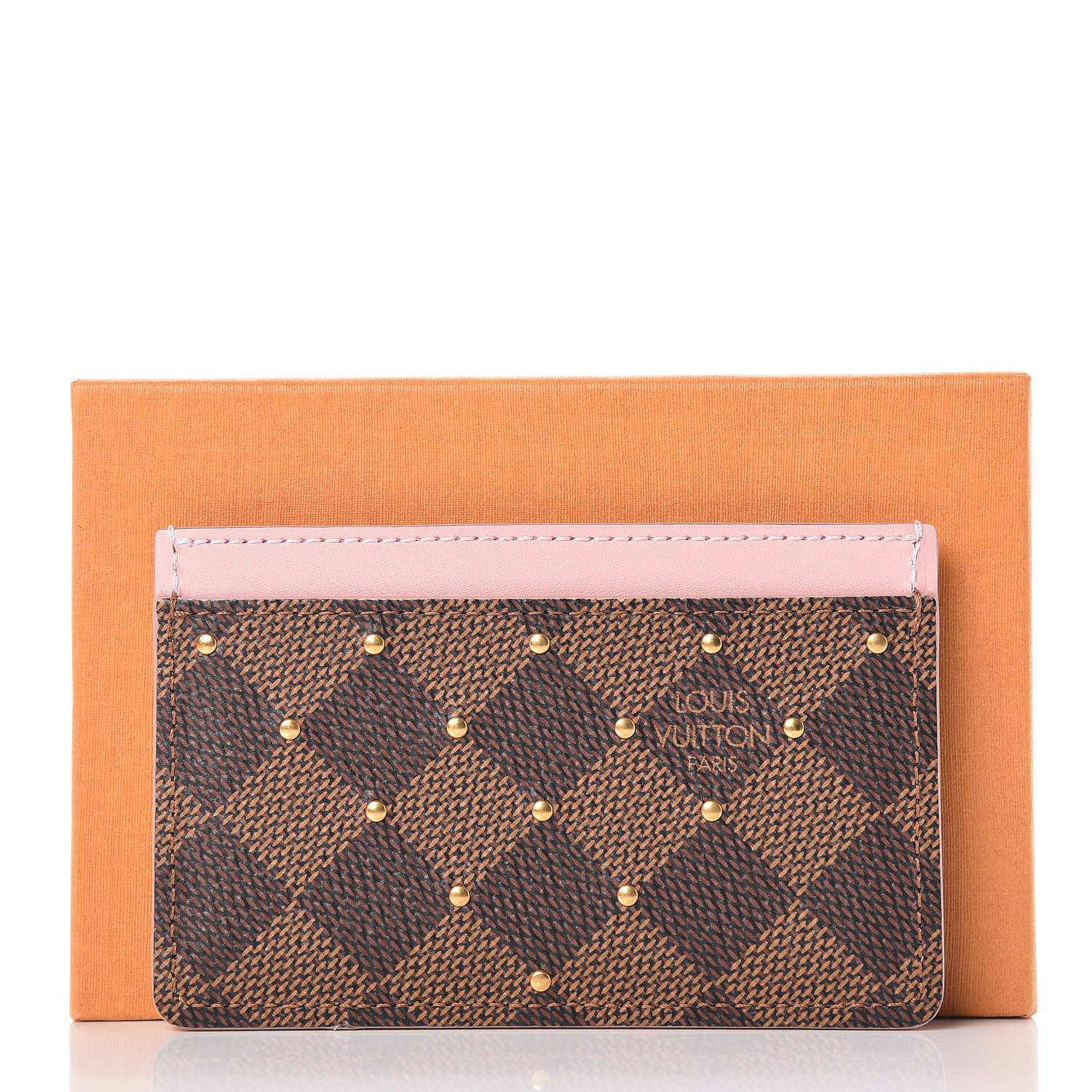 Louis Vuitton Damier Ebene Studded Card Holder Rose Ballerine 9 of 9