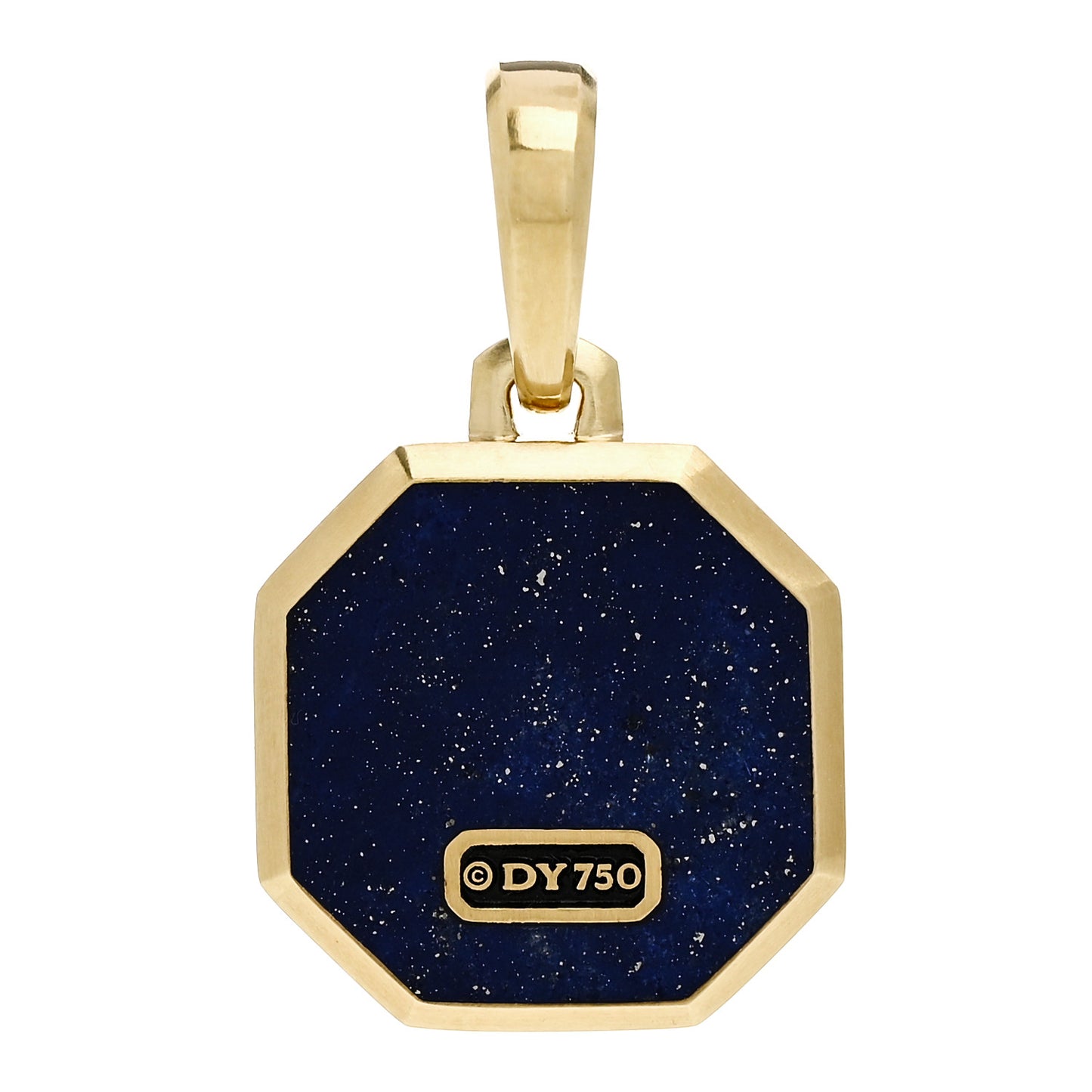 18K Yellow Gold Lapis 16mm Faceted Amulet Pendant