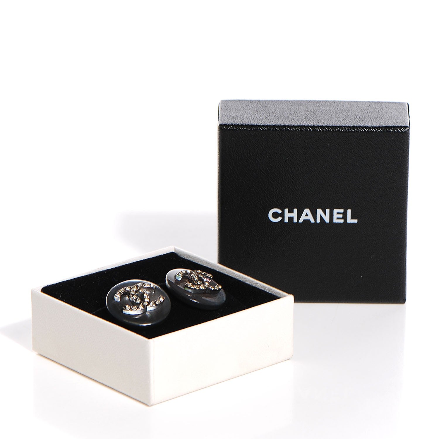 Chanel Abalone Crystal CC Clip On Earrings 5 of 5