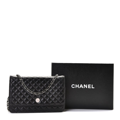 Chanel Lambskin Micro Quilted Wallet On Chain WOC Black 8 of 8