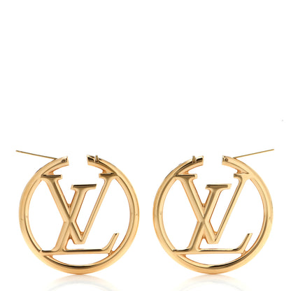 Louis Vuitton Metal Louise Hoop Earrings Gold 3 of 4
