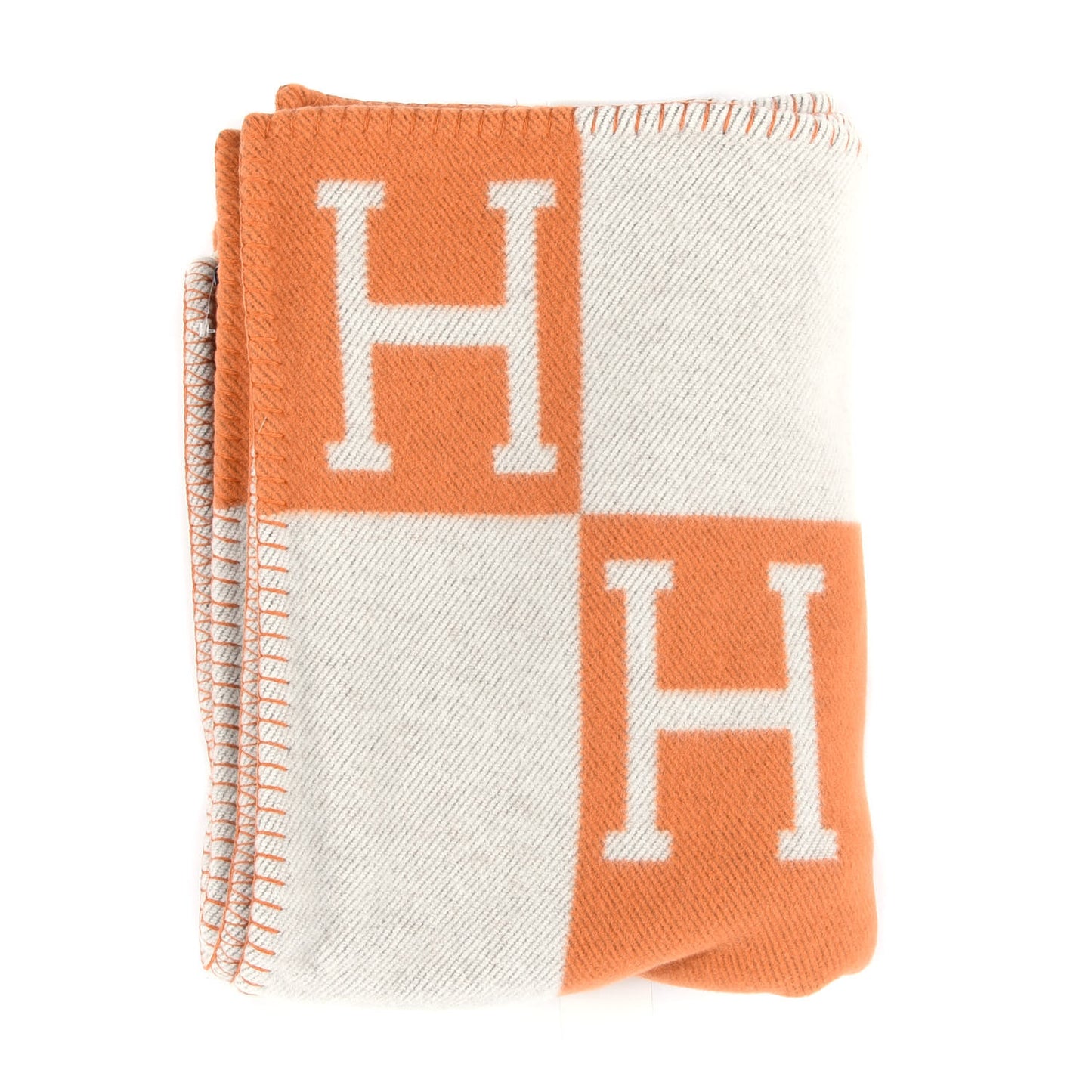 Wool Cashmere Signature Classic Avalon Blanket Ecru Potiron