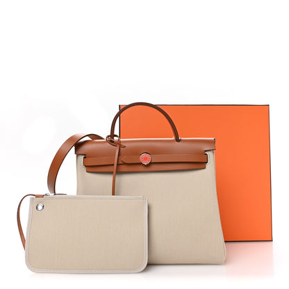 Hermes Toile Militaire Vache Hunter Laque Herbag Zip Retourne 31 PM Beton Fauve 12 of 12
