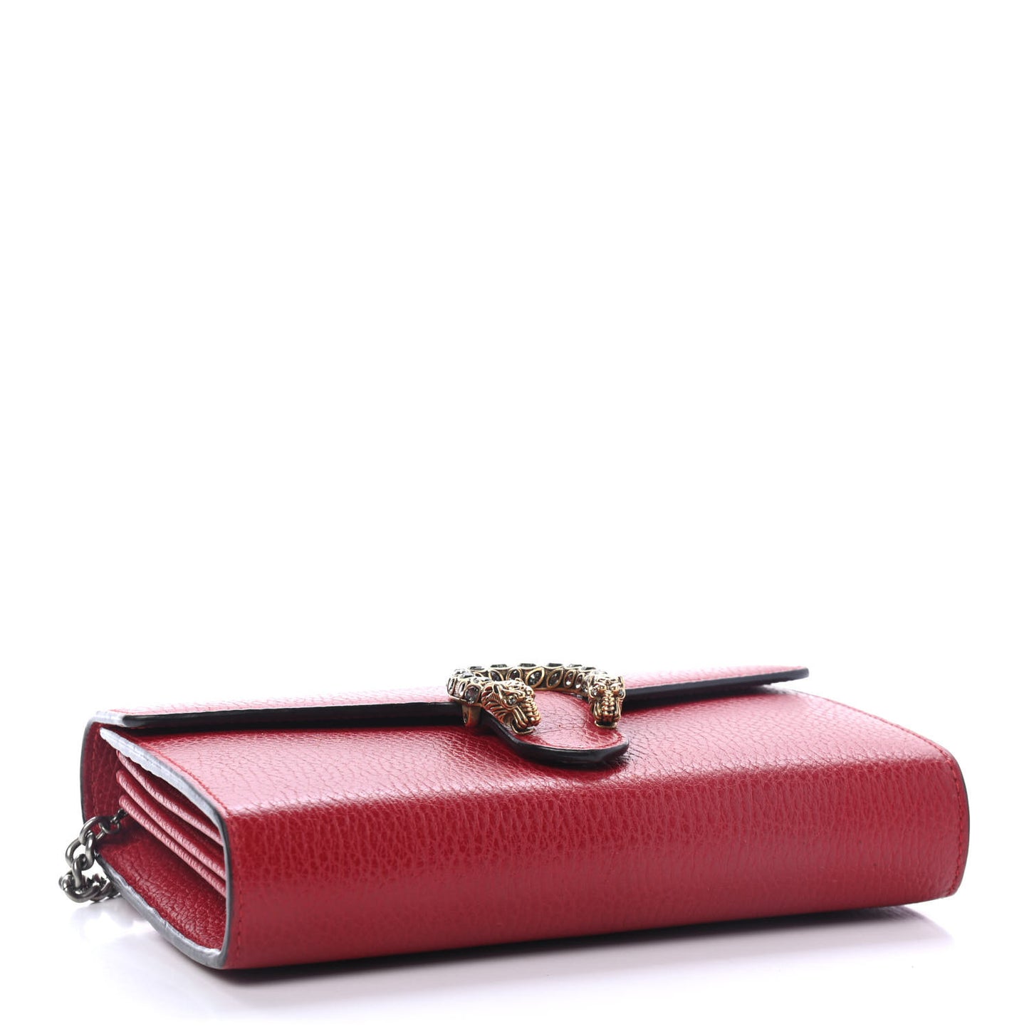 Calfskin Mini Dionysus Chain Wallet Hibiscus Red