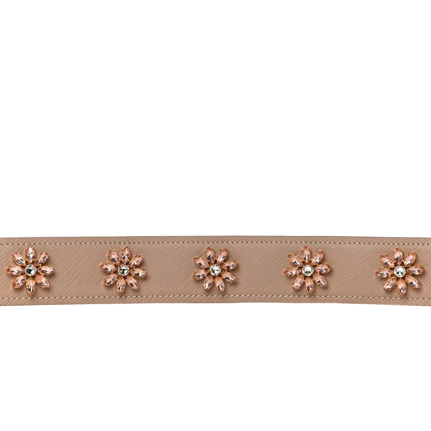 Saffiano Crystal Flower Shoulder Strap Cammeo