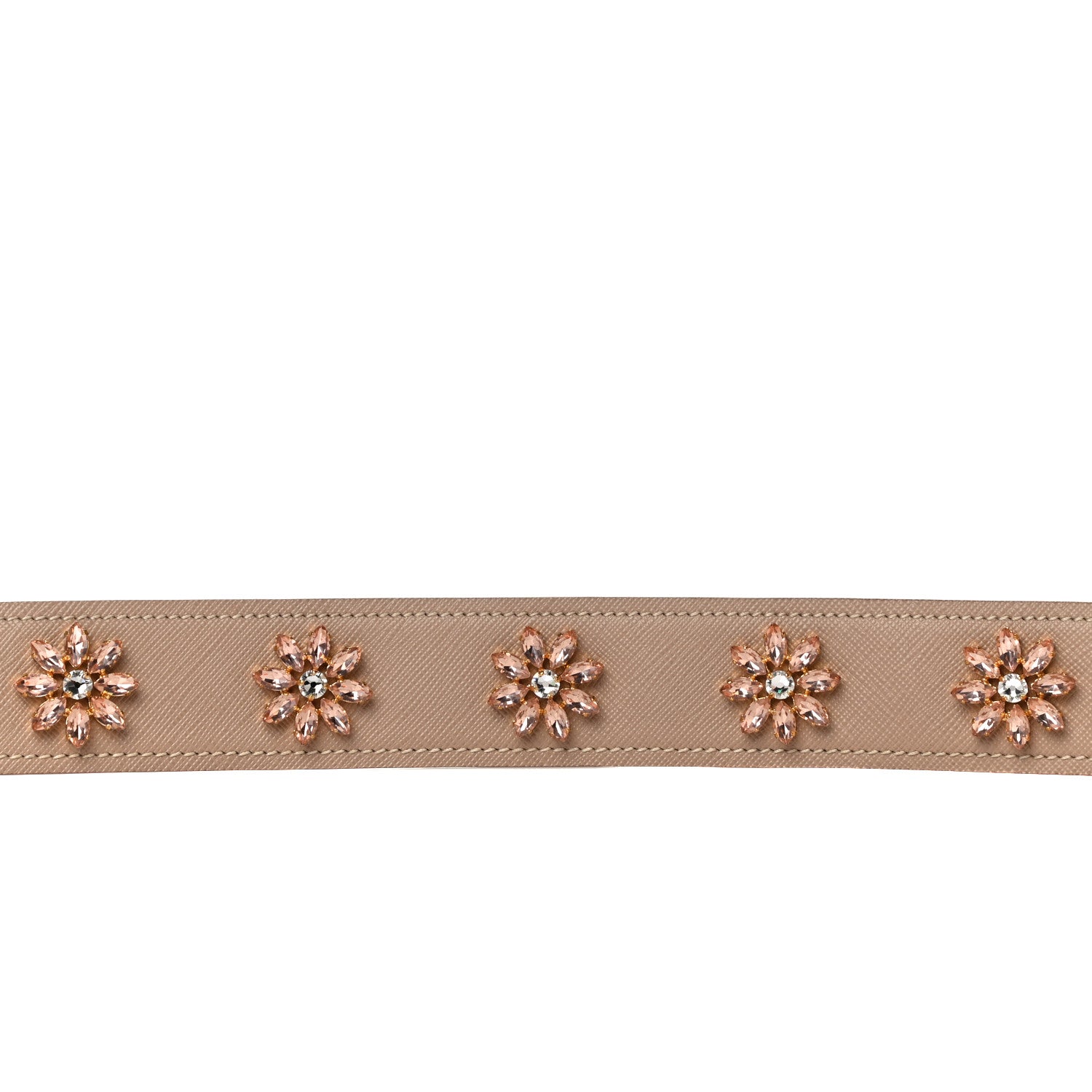 Prada Saffiano Crystal Flower Shoulder Strap Cammeo 8 of 9