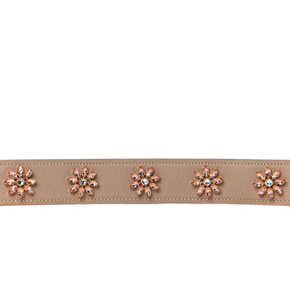 Prada Saffiano Crystal Flower Shoulder Strap Cammeo 8 of 9