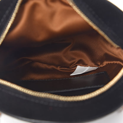Stella McCartney Velvet Crystal Monogram Mini Round Crossbody Bag Black 5 of 10