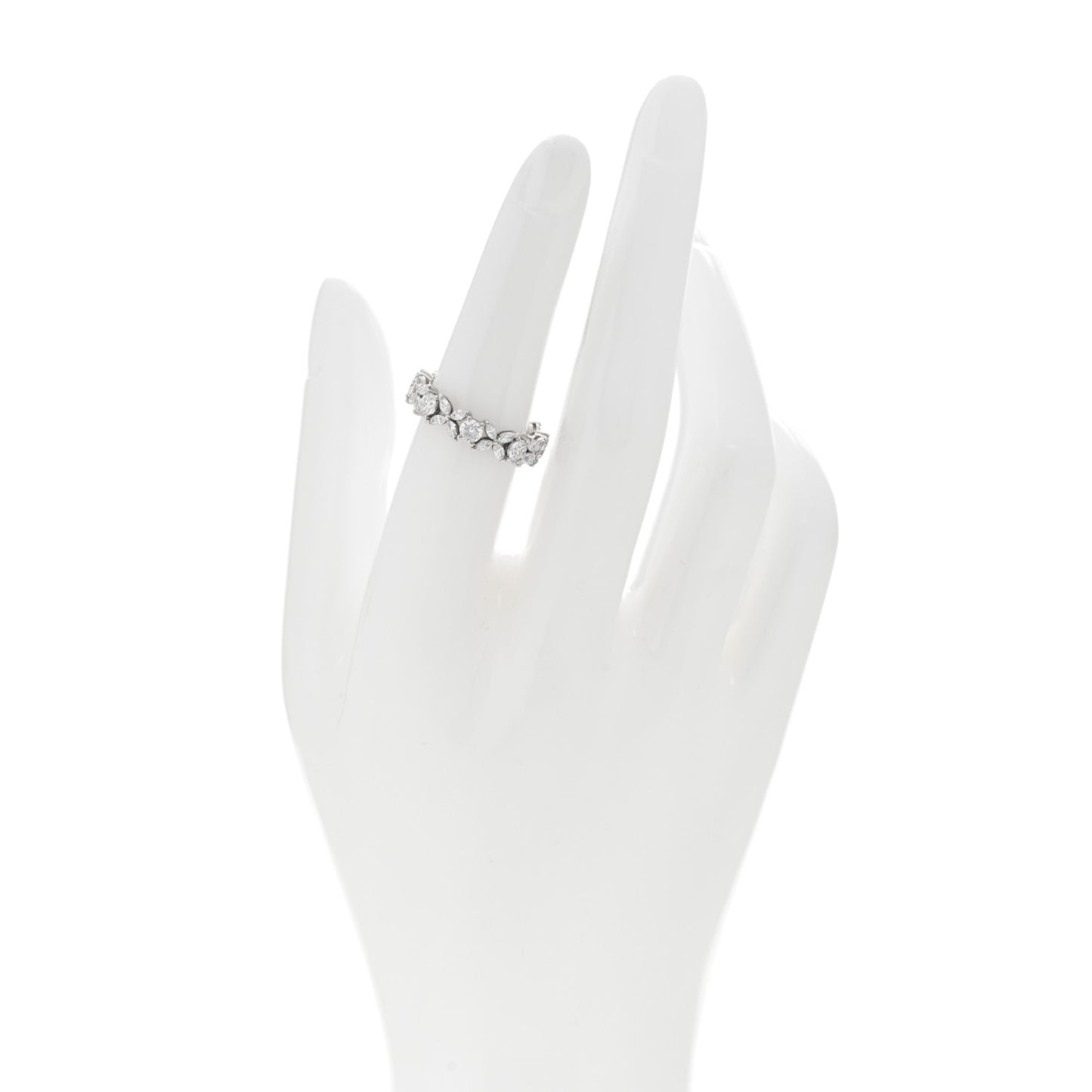 Platinum Diamond Victoria Alternating Band Ring 51 5.75