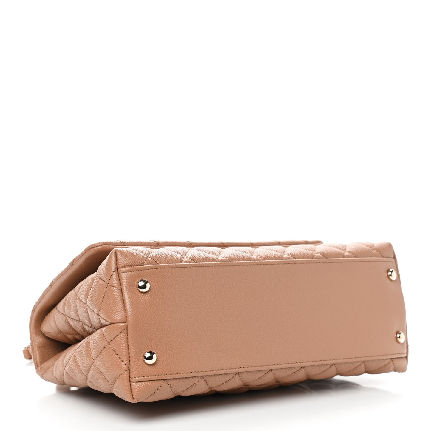 Caviar Quilted Lizard Embossed Small Coco Handle Flap Brown