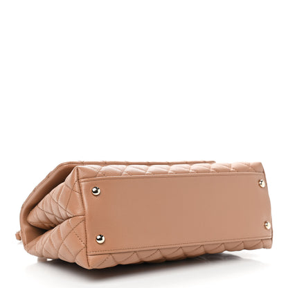 Chanel Caviar Quilted Lizard Embossed Small Coco Handle Flap Brown 4 of 9