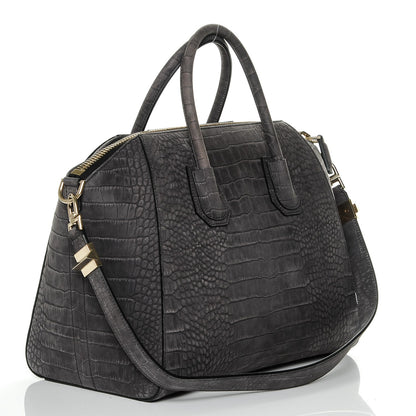 Givenchy Nubuck Crocodile Embossed Medium Antigona Dark Grey 3 of 6