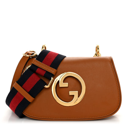 Gucci Roxy Calfskin Web Mini Blondie Shoulder Bag Cognac 1 of 12