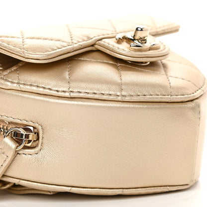 Chanel Metallic Lambskin Quilted CC In Love Heart Waist Belt Bag With Chain Gold 5 of 11