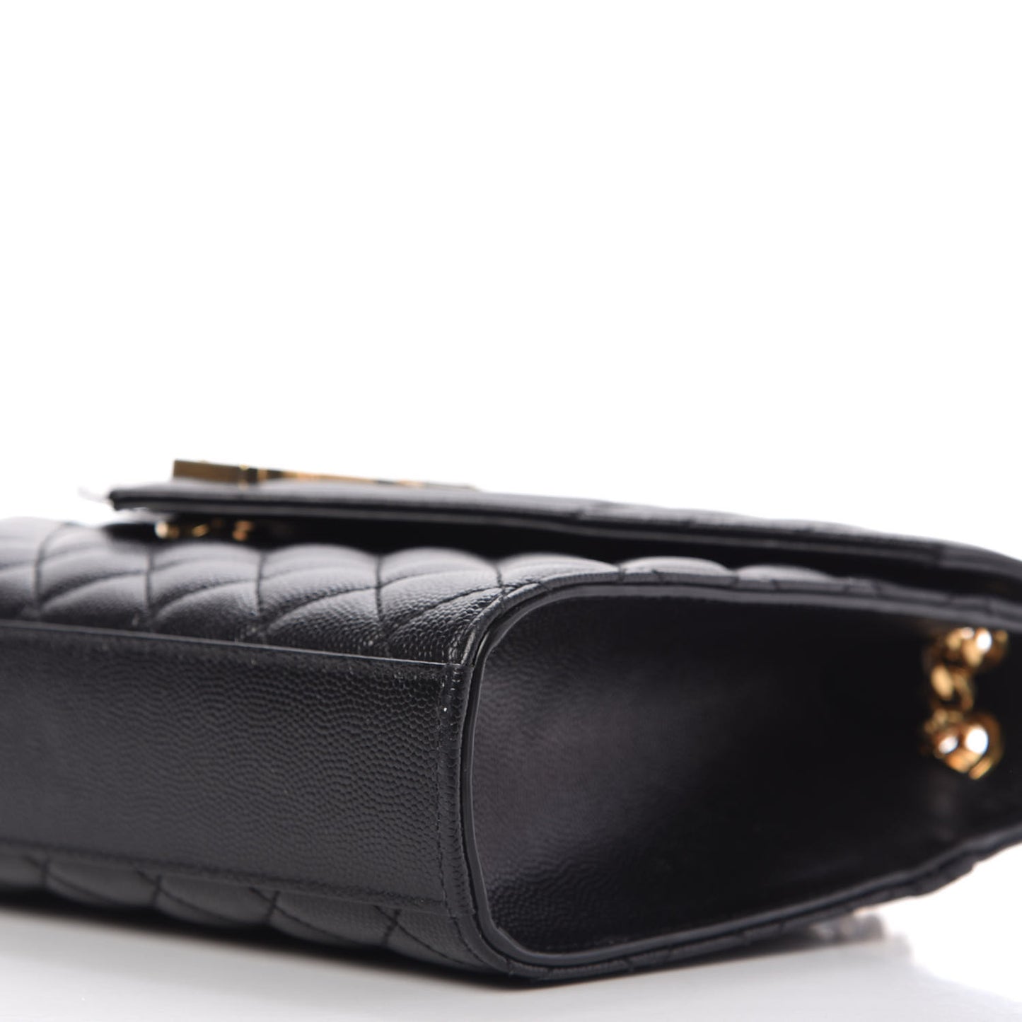 Grain De Poudre Textured Mixed Matelasse Triquilt Medium Monogram Satchel Black