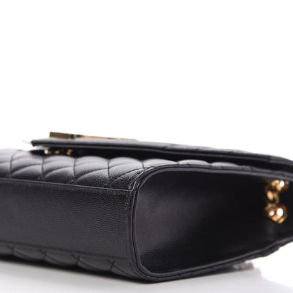 Saint Laurent Grain De Poudre Textured Mixed Matelasse Triquilt Medium Monogram Satchel Black 6 of 7