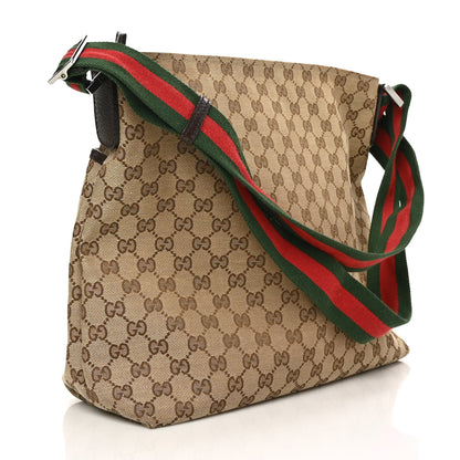 Gucci Monogram Web Medium Flat Messenger Bag Brown 2 of 6