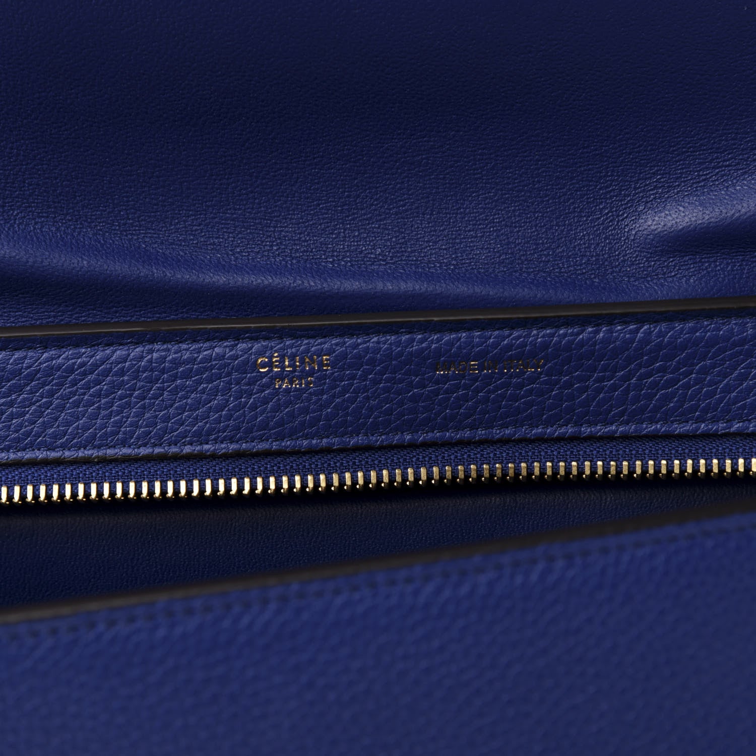 Celine Drummed Calfskin Suede Small Trapeze Indigo 8 of 11