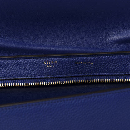 Celine Drummed Calfskin Suede Small Trapeze Indigo 8 of 11