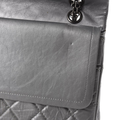 Chanel Metallic Aged Calfskin Quilted 2.55 Reissue 227 Flap Argent Fonce 9 of 23