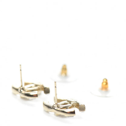 Chanel Crystal Baguette CC Earrings Gold 4 of 5