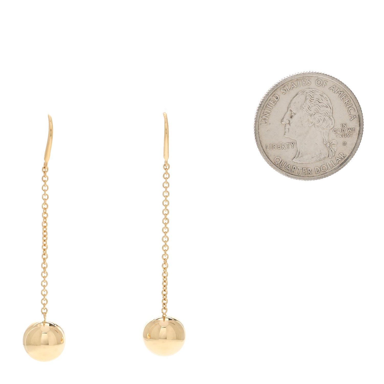 Tiffany 18K Yellow Gold 10mm HardWear Ball Hook Drop Earrings 2 of 5