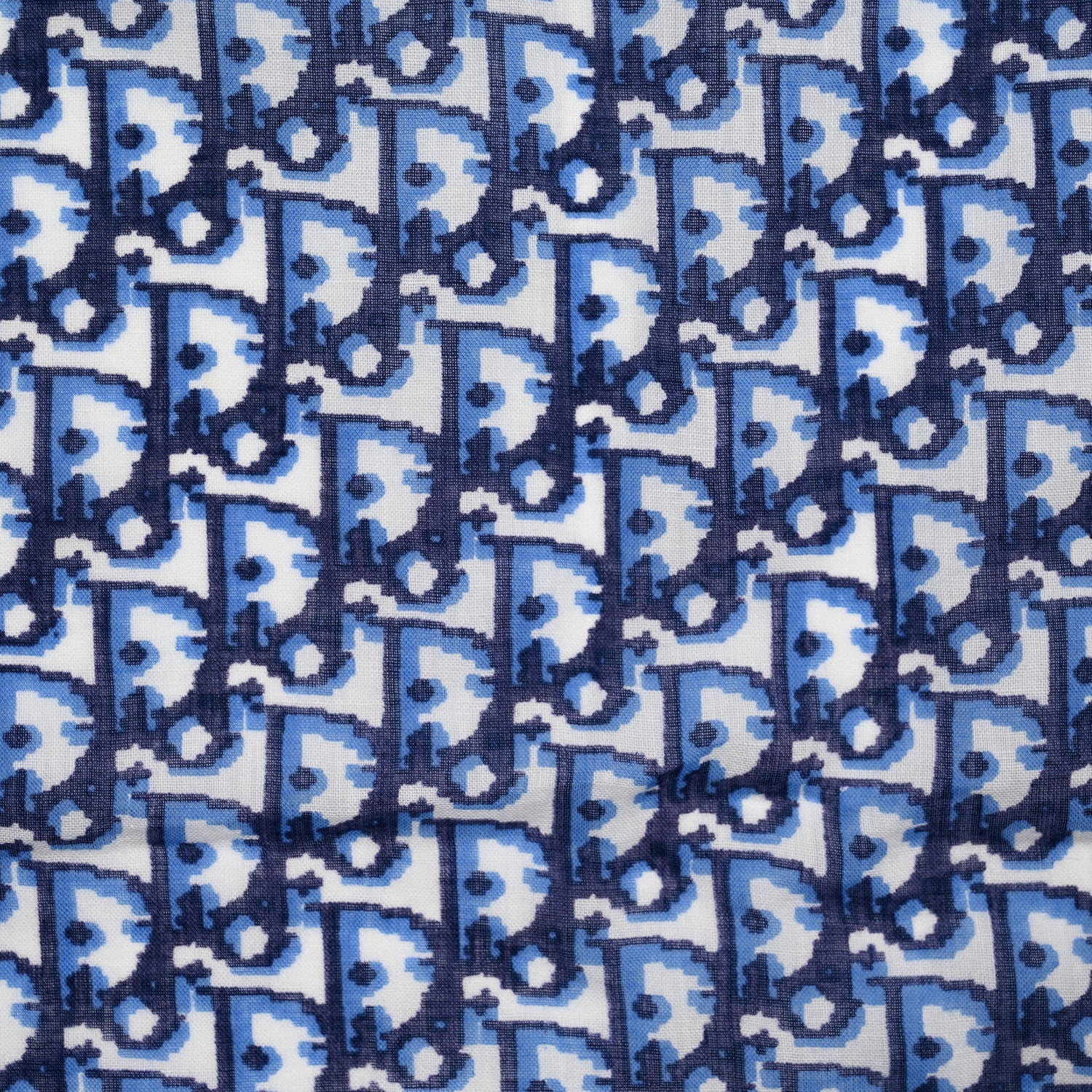 Christian Dior Cotton Oblique Scarf Blue 5 of 8