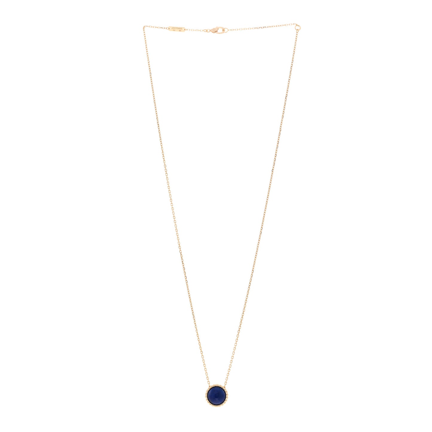 18K Yellow Gold Lapis Lazuli Perlee Couleurs Pendant Necklace